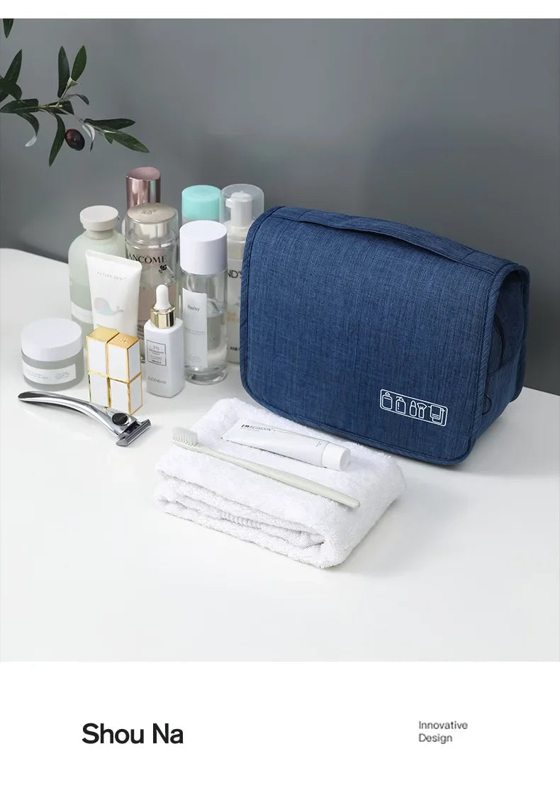 Portable Hanging Travel Toiletry Bag with Waterproof Oxford Fabric
