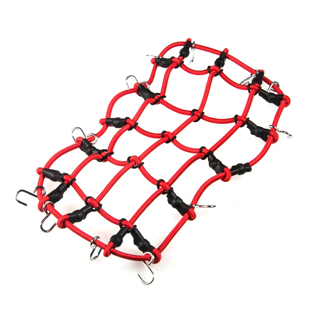 Red elastic roof rack luggage net for RC crawlers