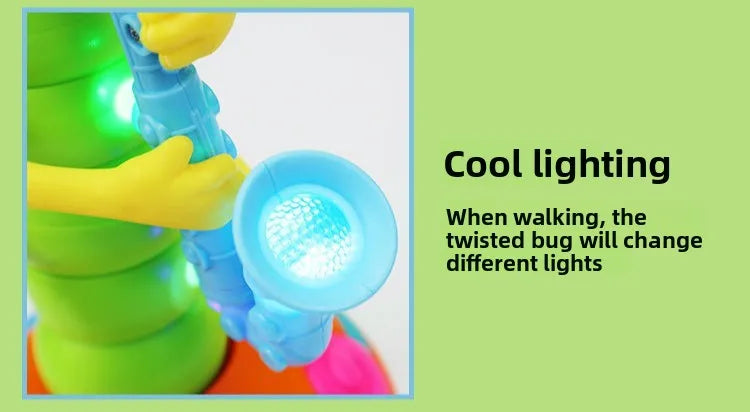 Musical LED Dancing Caterpillar Toy with Saxophone Handle