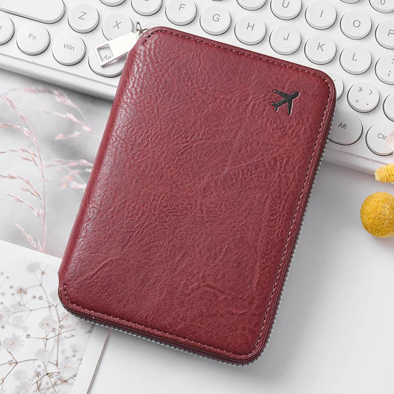 RFID Blocking Travel Passport Holder and Document Organizer