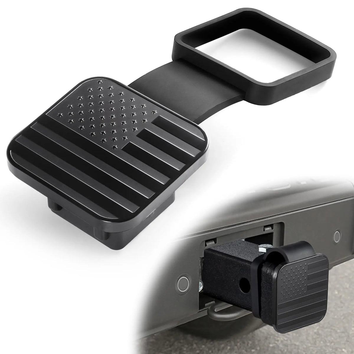 2-Inch Trailer Hitch Receiver Cover with American Flag Design