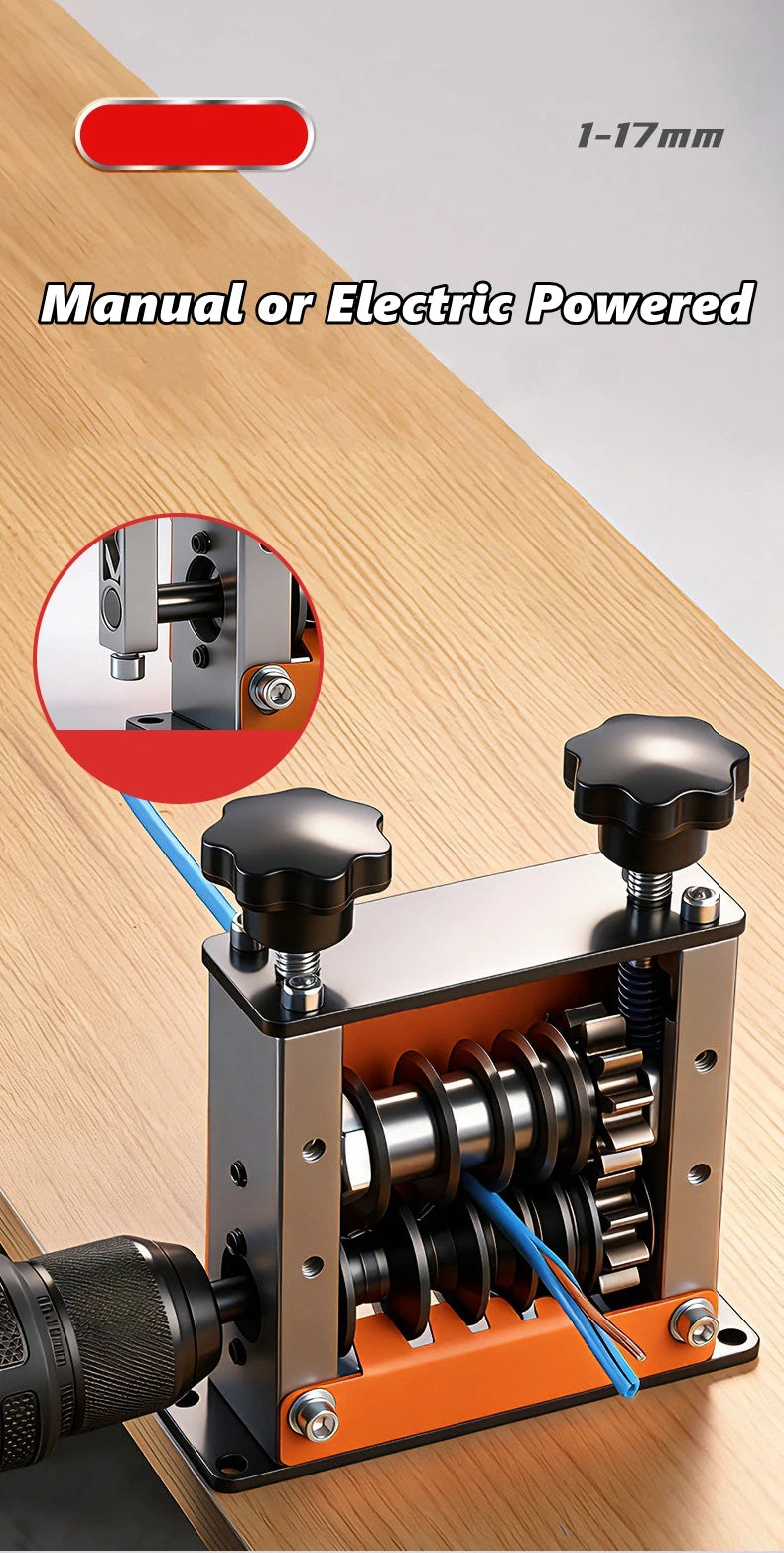 Multifunctional Wire Stripping Tool for Manual or Drill Use