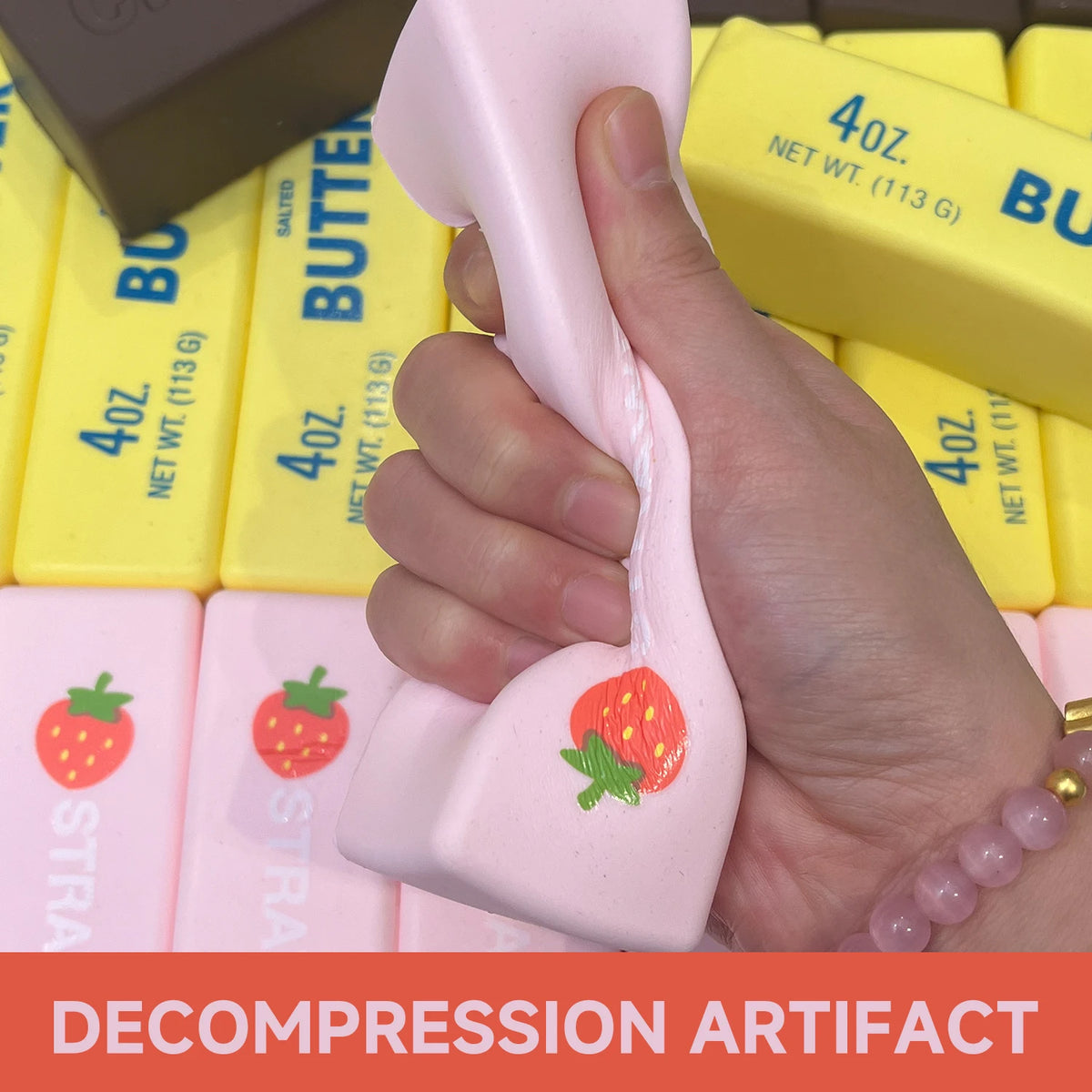 Jouet anti-stress en beurre pressable réaliste