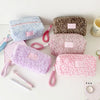 Leopard Print Plush Makeup Bag with Carry Handle