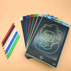 A stack of colorful drawing tablets and pens are displayed on a light background.