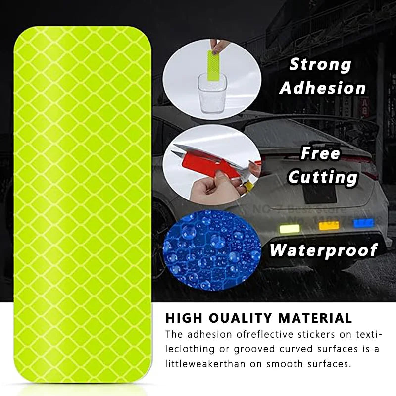 High-Visibility Reflective Safety Stickers (Multi-Color)
