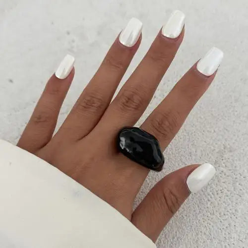 Geometric Resin Statement Ring