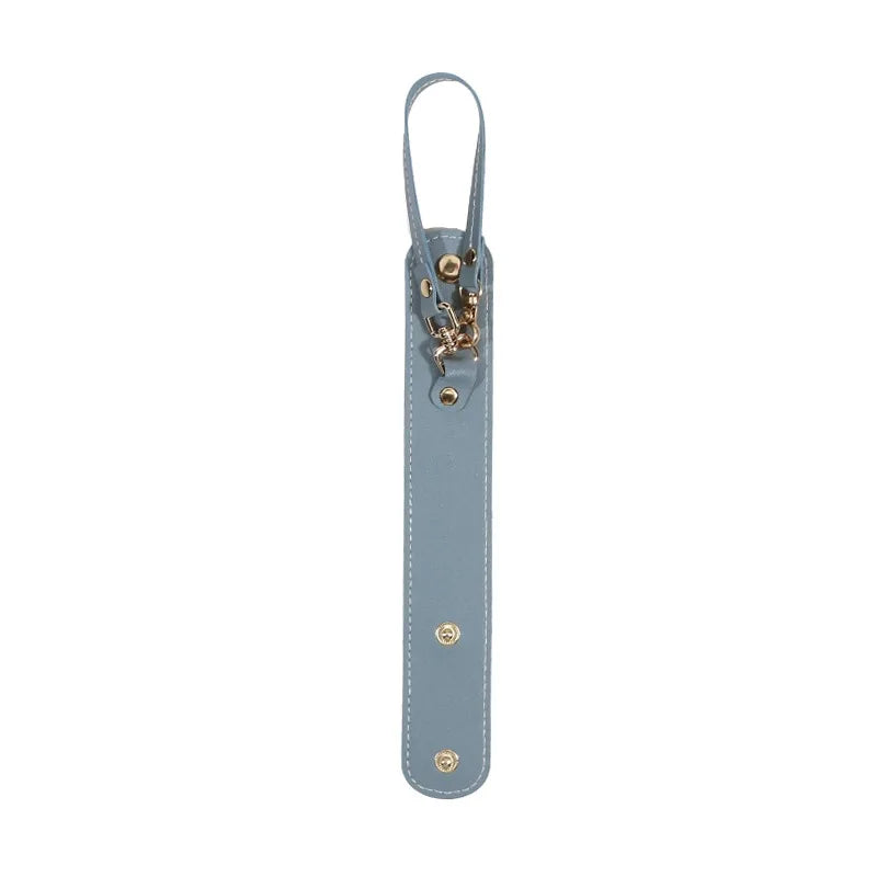 Vintage Lederhandschuhriemen und Handtuchhalter mit Messing-Hardware