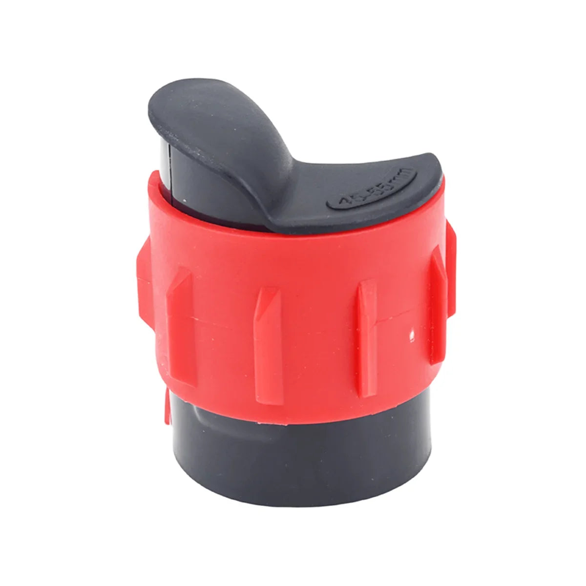 A black and red tool used for cleaning motorcycle fork seals on 45–55mm shock absorbers.