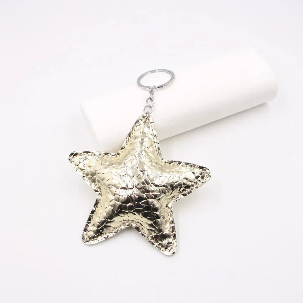 Cartoon Star-Shaped Leather Car Hanging Ornament