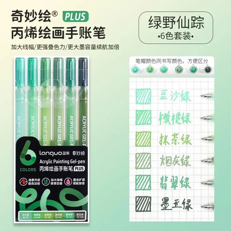 3D Embossed Acrylic Gel Pens - 6/144 Color Options