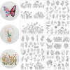 Pre-Printed Water-Soluble Embroidery Stabilizer Sheets with Floral & Letter Patterns