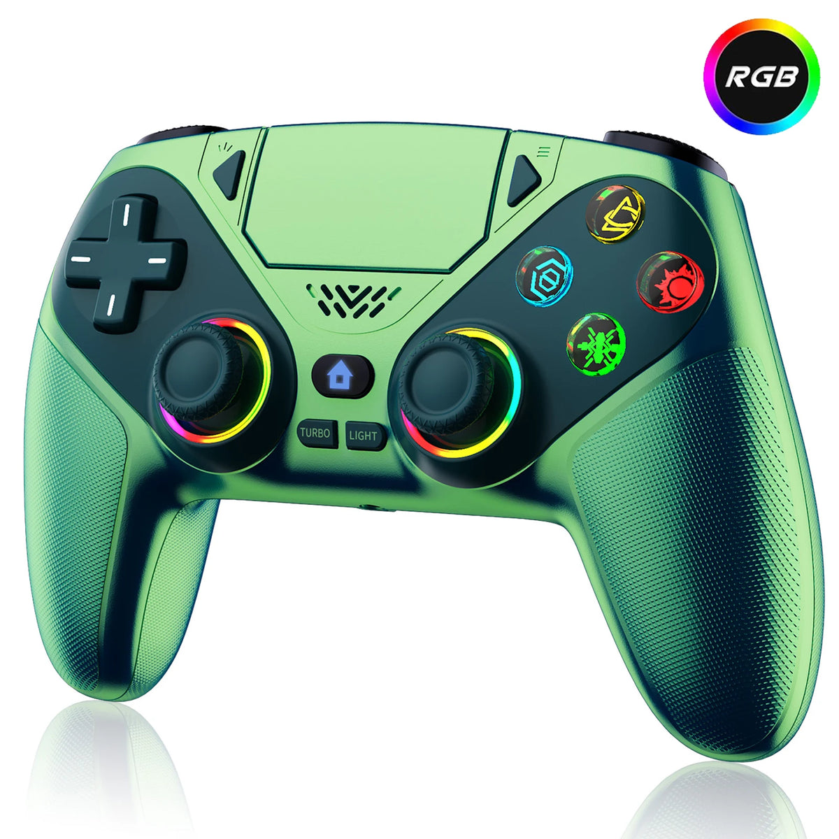 RGB LED Wireless Controller for PS5 and PC Gaming