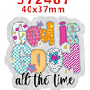 Colorful acrylic hair bow decorations spelling GOOD IS GOOD all the time