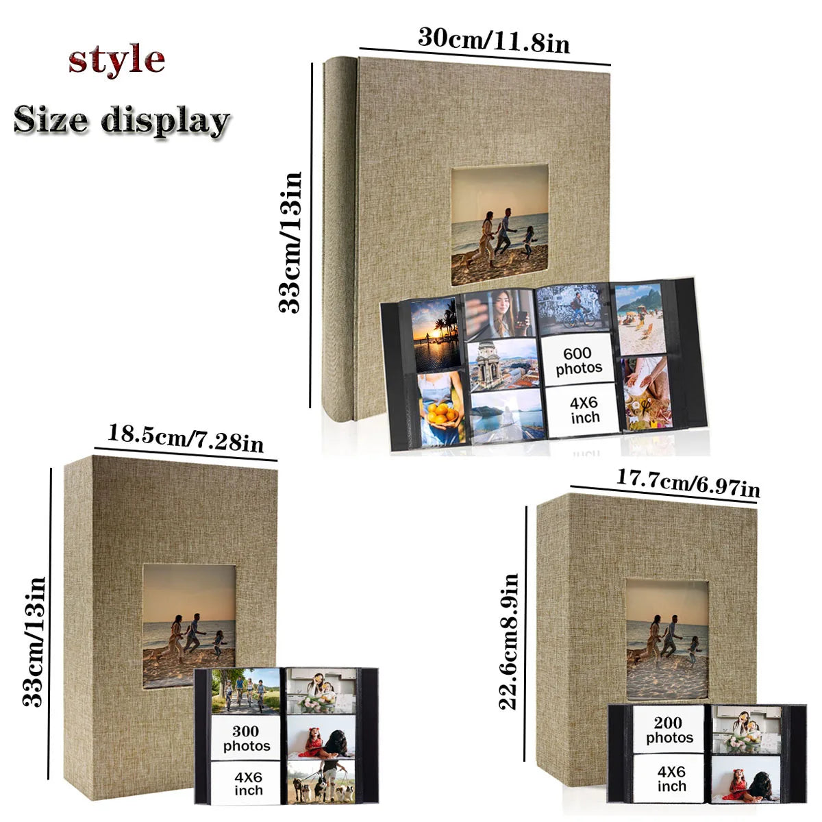 Linen 4x6 Photo Album with 600 Pockets