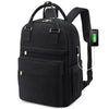 Women's Nylon Waterproof Casual Backpack with USB Port, Fits 15.6 Inch Laptop