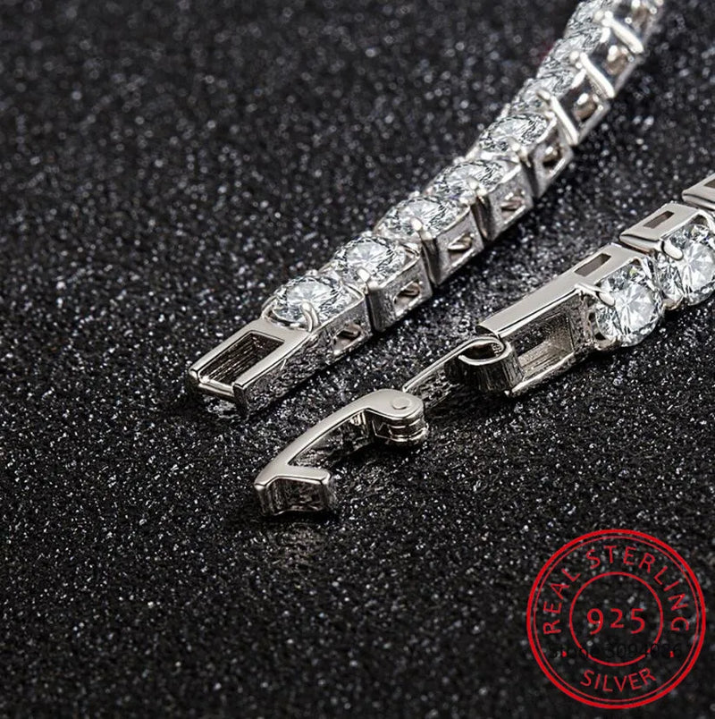 Elegant 925 Sterling Silver Tennis Bracelet with Cubic Zirconia