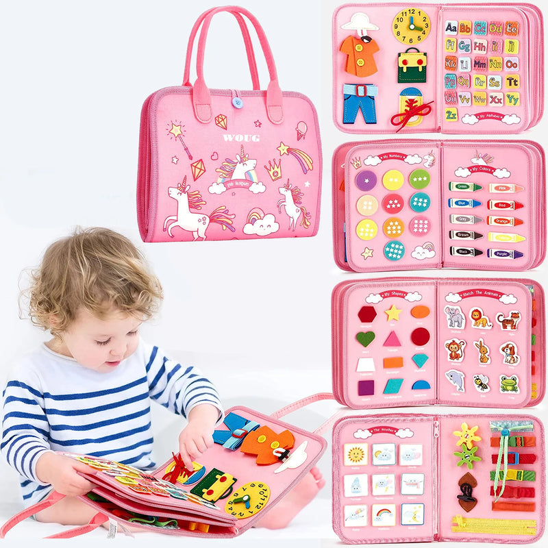 Montessori Busy Board for Toddlers - Sensory Learning & Fine Motor Skills