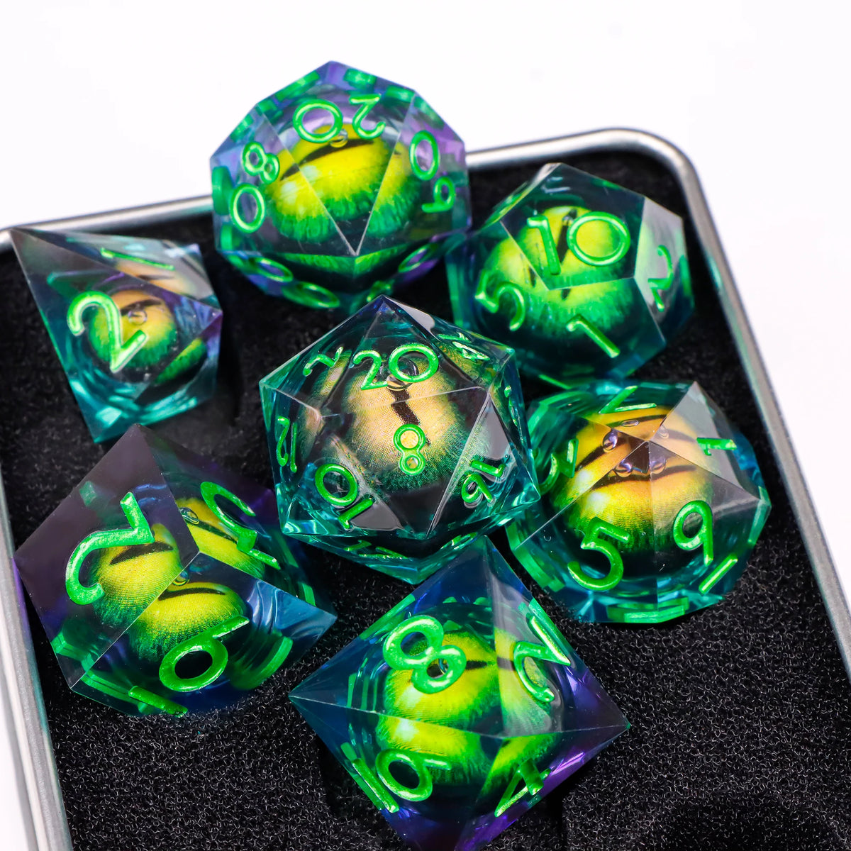 Beholder's Eye Sharp Edge Resin Dice Set for D&D