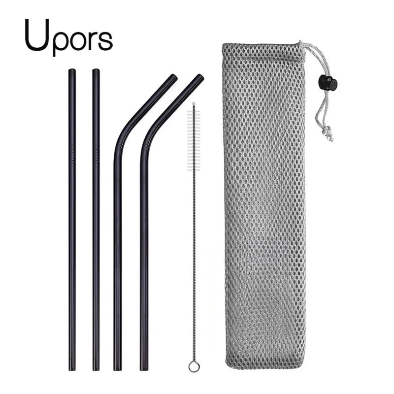 Reusable Stainless Steel Drinking Straws with Cleaning Brush