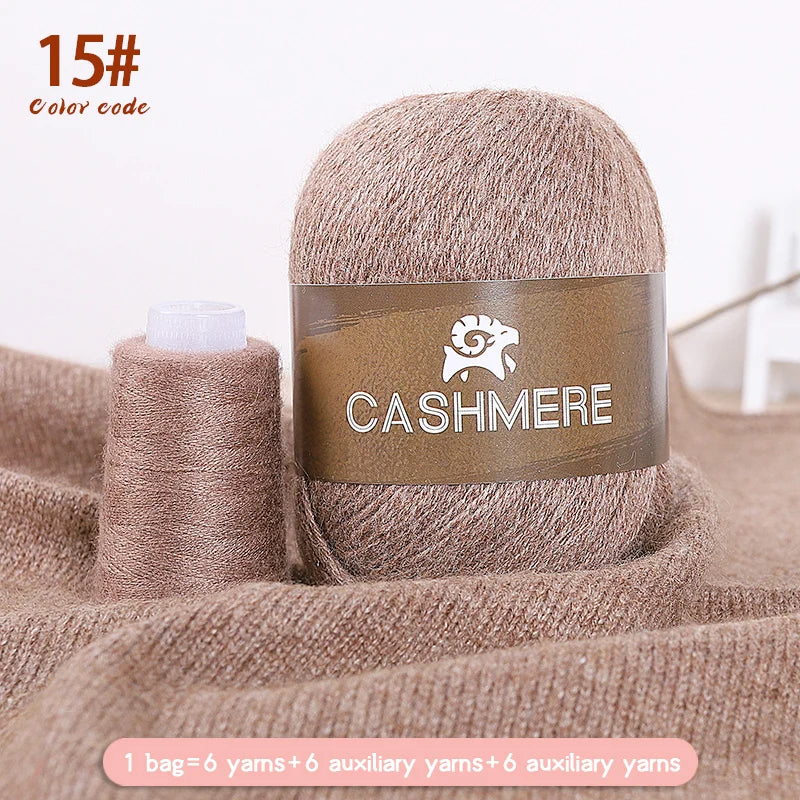Premium 100% Cashmere Yarn 6-Skein Set for Knitting