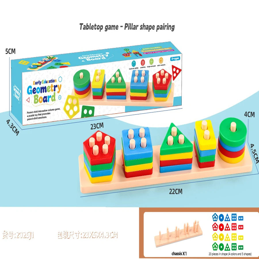 Montessori Shape Sorting Stacking Toy for Toddlers