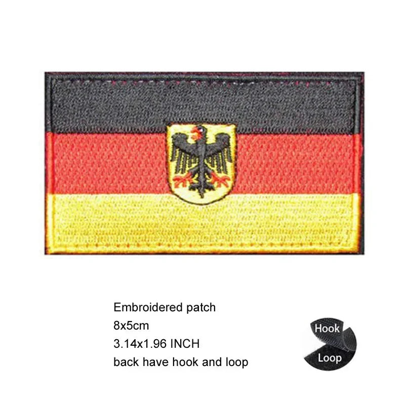 Luminous Reflective German Eagle Patch with Hook-and-Loop Backing