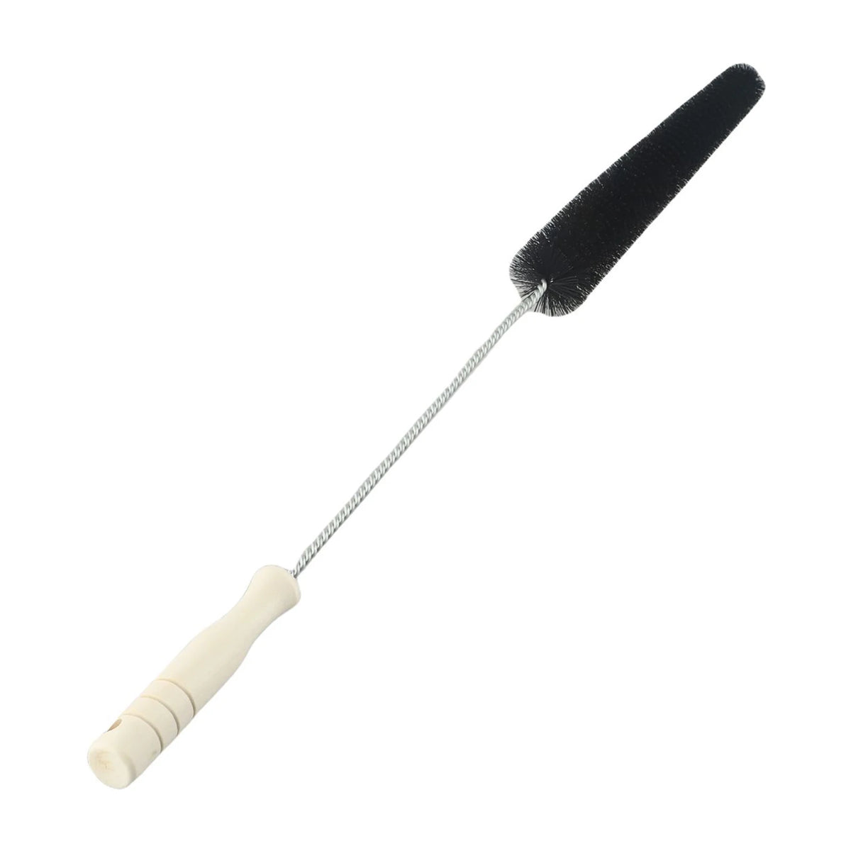 Brosse noire flexible avec manche pour nettoyer radiateurs et bouches d'aération.