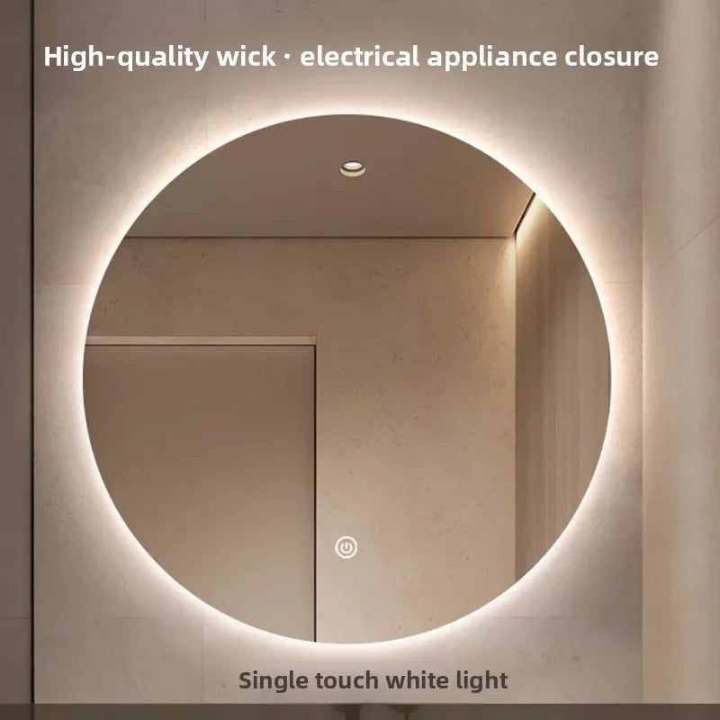 Miroir de Salle de Bains Rond à LED avec Contrôle Tactile Anti-Buée