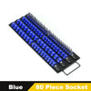 Blue 80 piece portable socket organizer tray with a handle