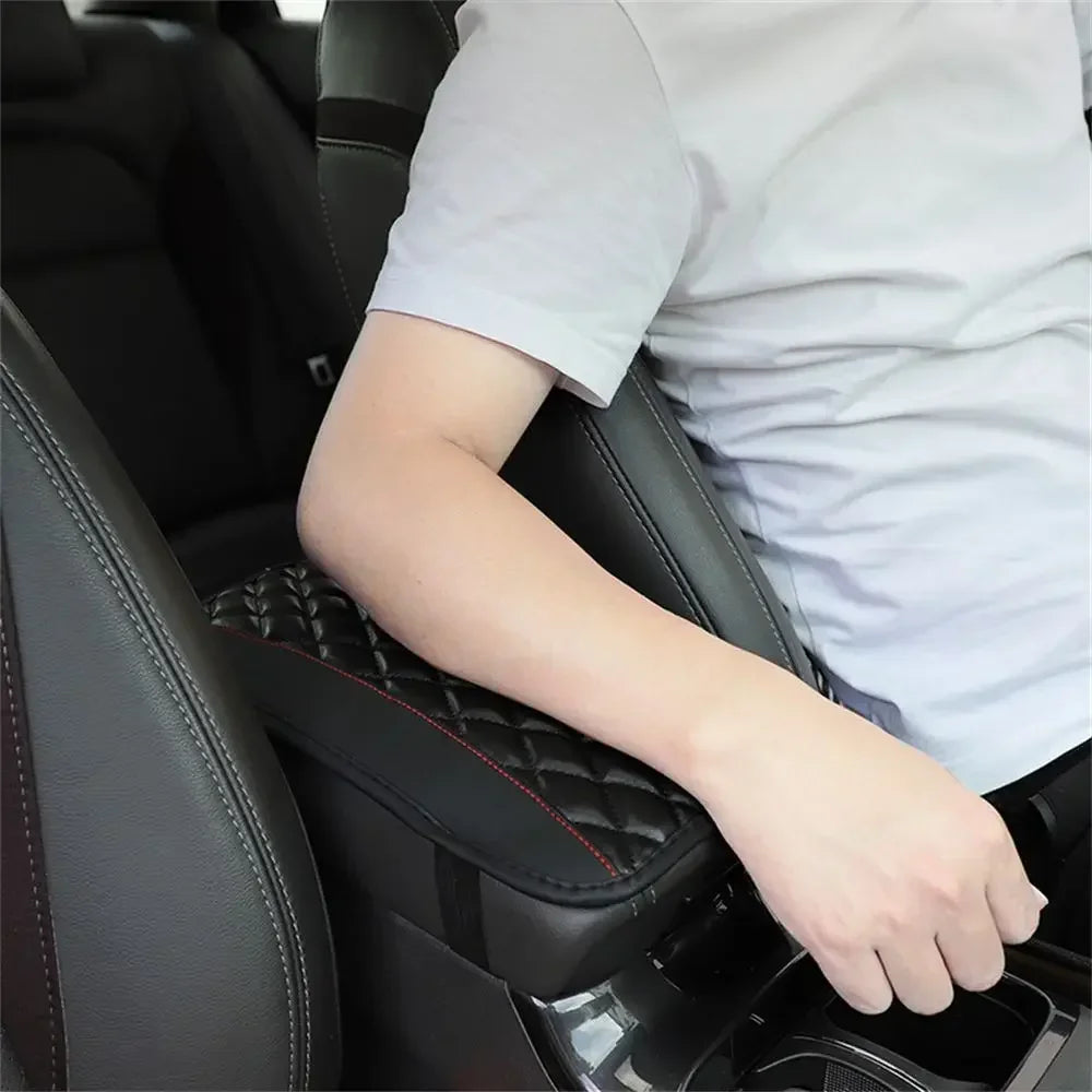 Universal Leather Car Armrest Cover with Non-Slip Padding