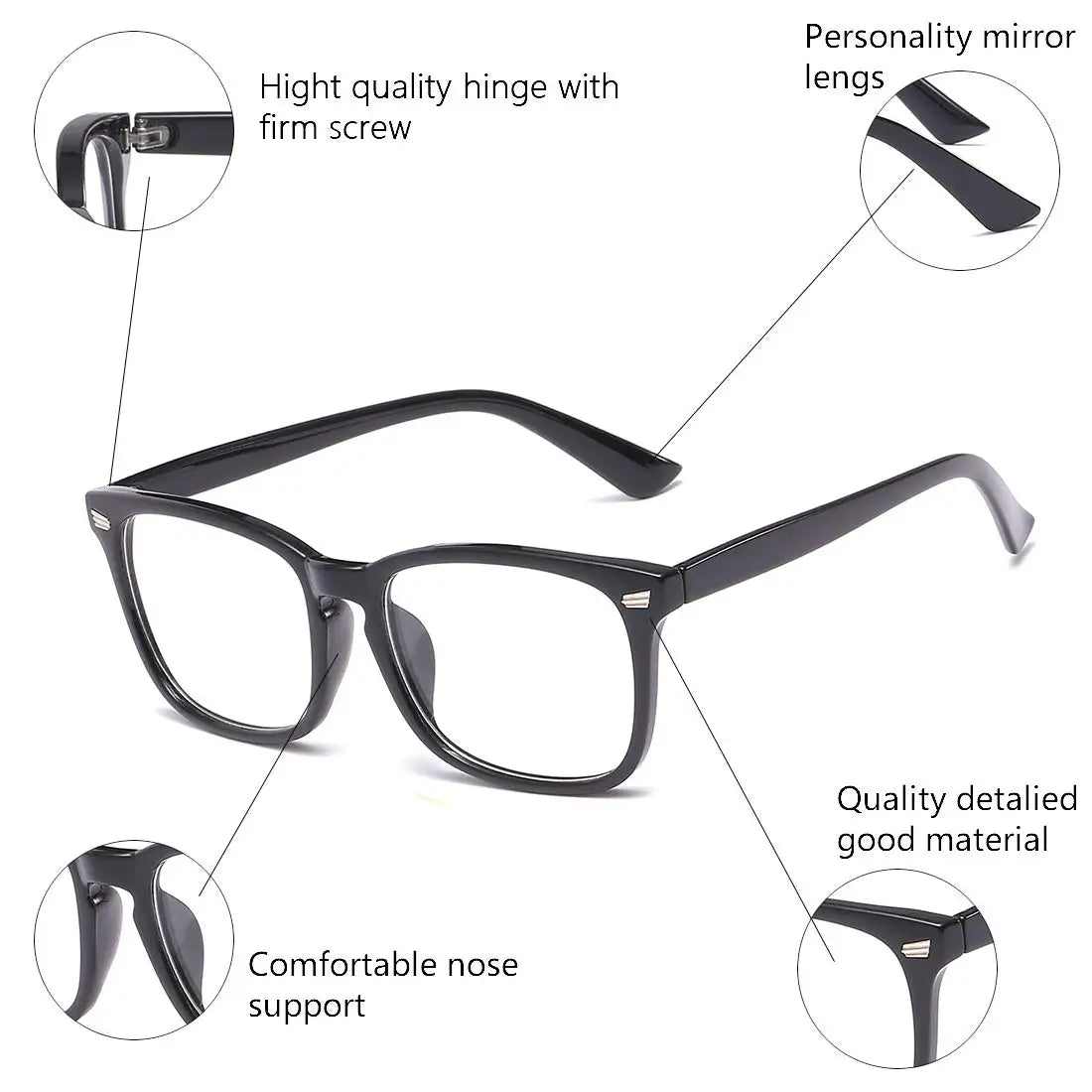 Lunettes Anti-Lumière Bleue Carrées