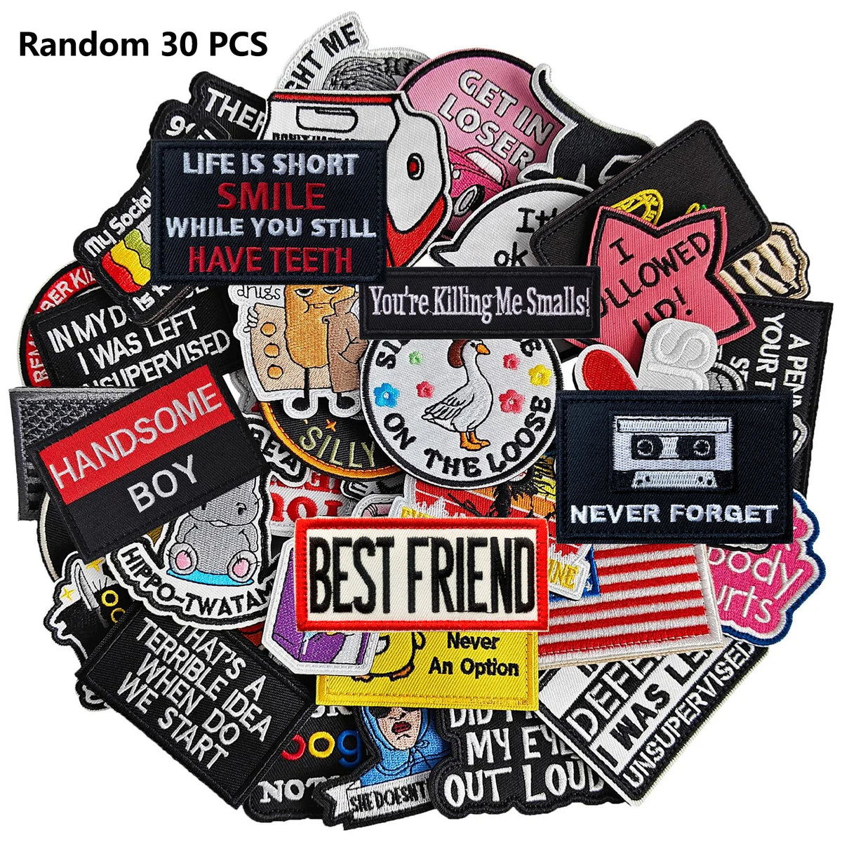 Tactical Embroidered Patches Variety Pack (30-Piece)