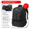 Black upgraded travel backpack featuring a laptop sleeve, front pocket, and shoe compartment.