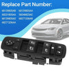 Black master power window switch for Jeep Grand Cherokee, showing various part numbers.