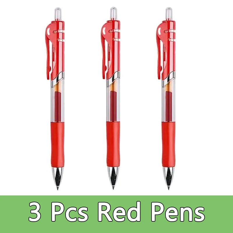 Smooth 0.5mm Gel Pen Set with Refills (Black, Blue, Red)
