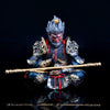 A hand-painted figurine of the Monkey King with a staff, featuring intricate armor and facial details.