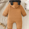 Cozy Fleece Baby Romper with Hood