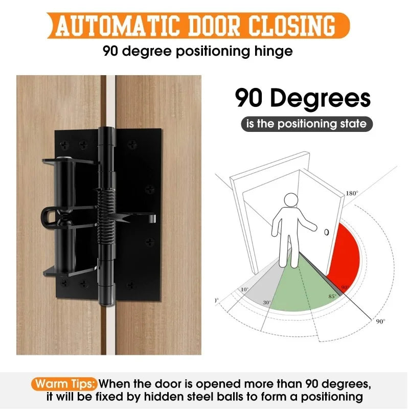 3-in-1 Self-Closing Door Hinge with 90° Positioning