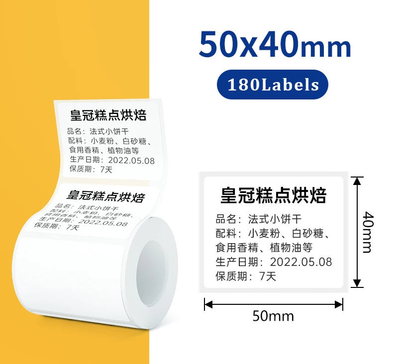 Self-Adhesive Thermal Label Rolls for Mini Printers