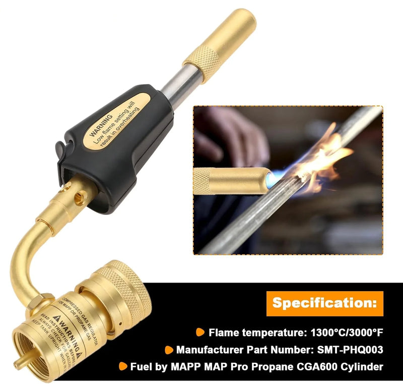 Adjustable Turbo Torch with Self-Ignition Trigger