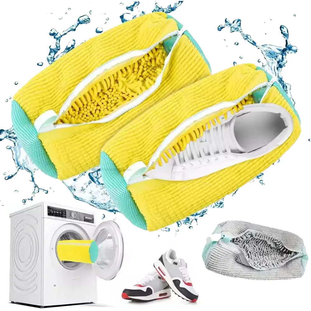 Mesh Shoe Wash Bag with Soft Fluff Lining