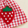 Strawberry Embroidered Plaid Tank Top and Shorts Set for Toddler Girls