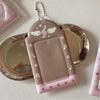 Pink Strawberry Card Holder Keychain