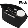 Black felt handbag organizer insert showing a zippered compartment and various accessories.
