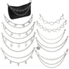 Black leather multi-layer chain strap with various silver pendant charms