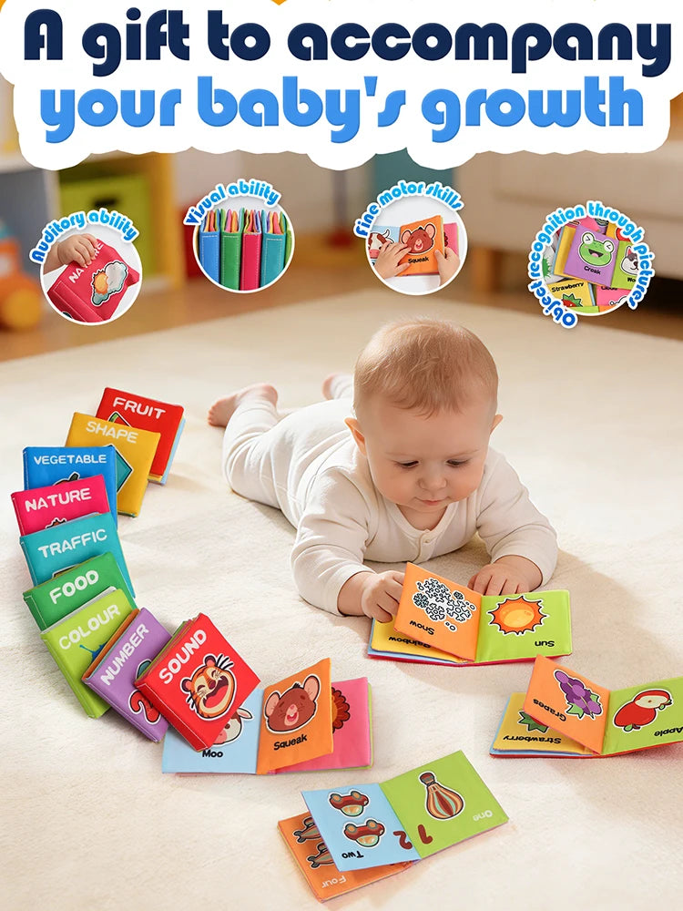 Soft Cloth Books Set for Babies – 9 Washable Early Learning Toys