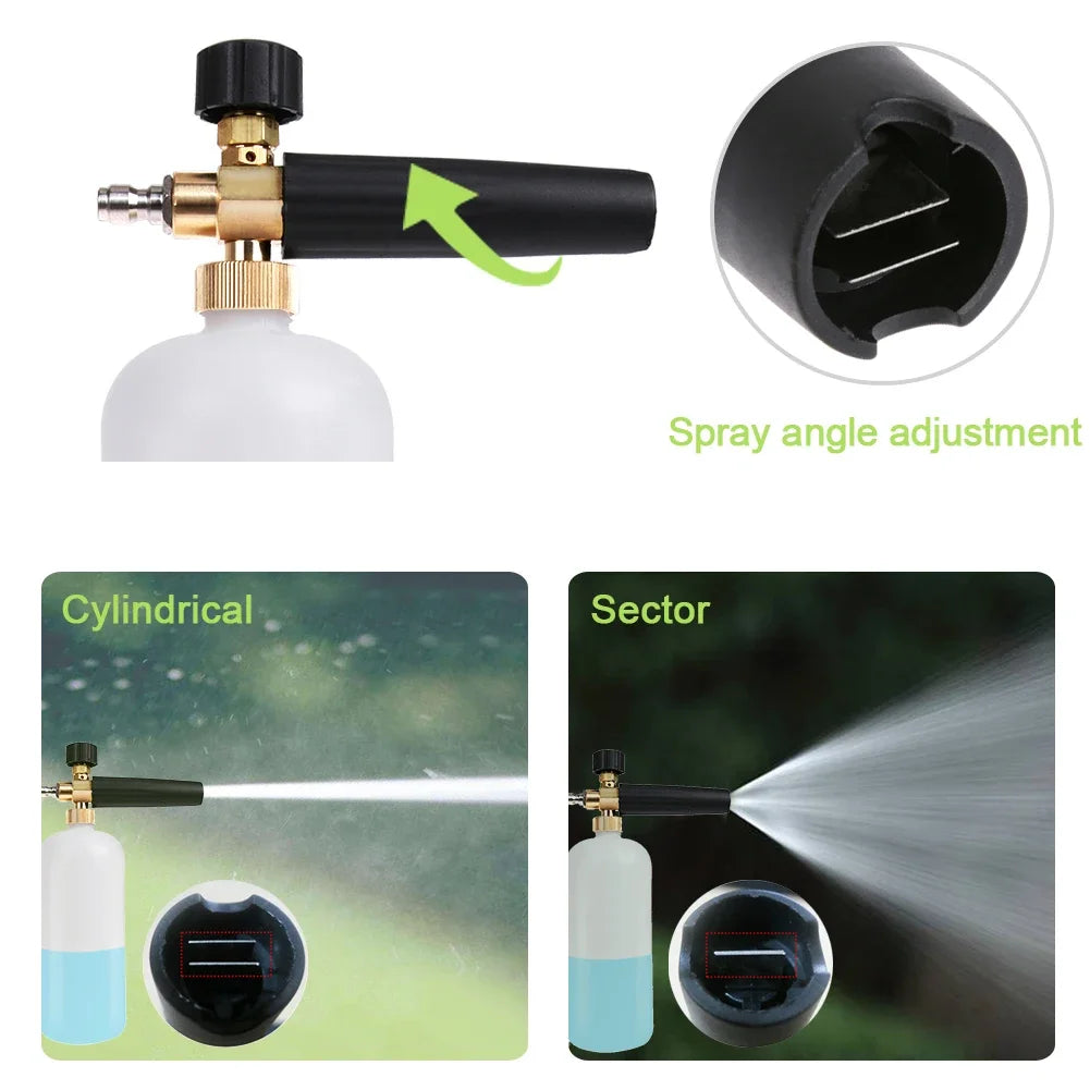 1L High-Pressure Car Wash Foam Gun with Adjustable Nozzle