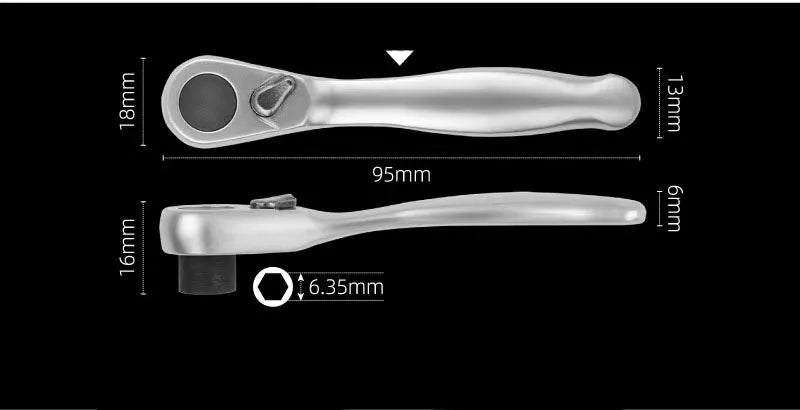 Compact 2-in-1 Ratchet Wrench with Socket and Bit Drives
