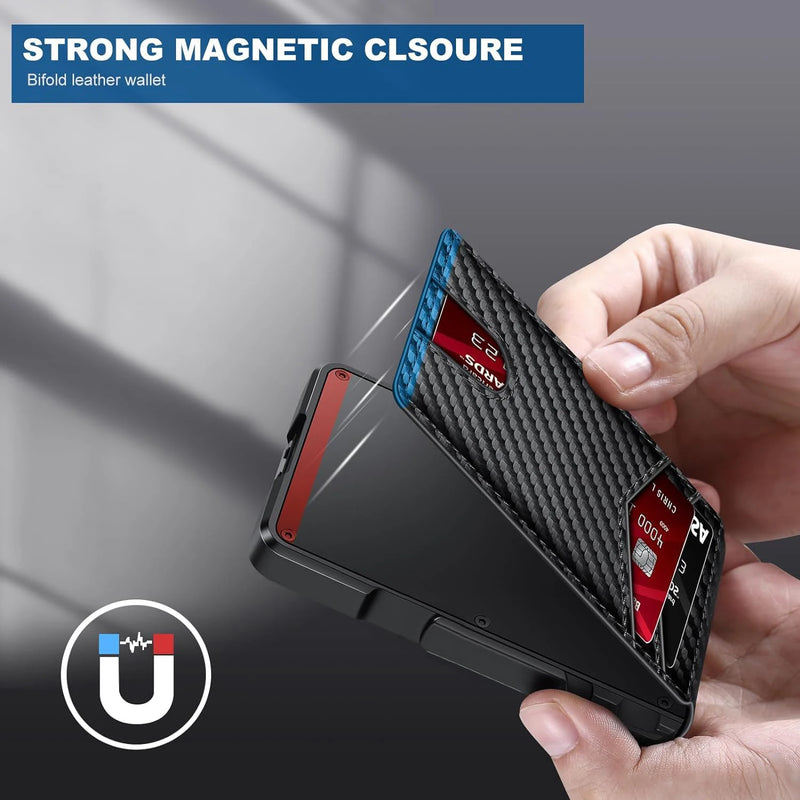 Slim RFID-Blocking Metal Wallet with Money Clip